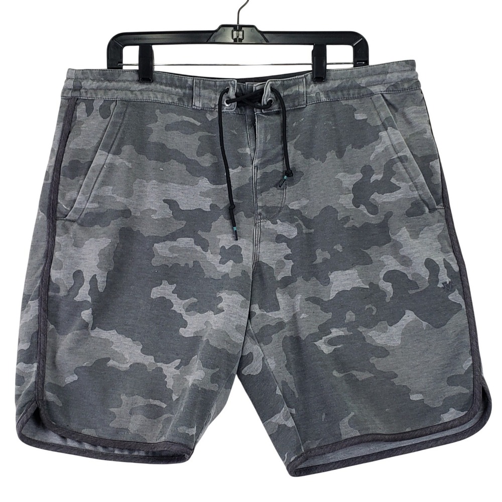 Vissla Walk Shorts Mens XL Gray Camo Recycled Stretch Surf Drawstring M211OLCK